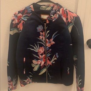 Per una floral print satin bomber jacket